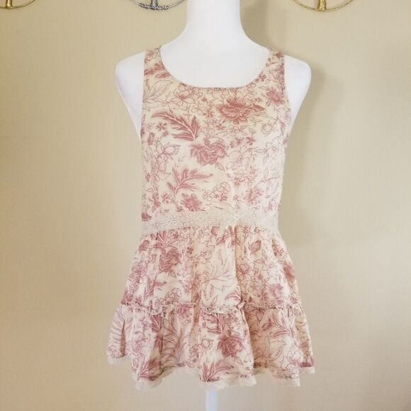 American Eagle Lace and Floral Sleeveless Top XS - Picture 1 of 10